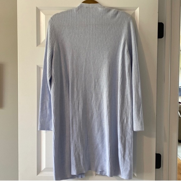 Talbots Long Knee Length Cardigan Sweater - Blue‎ - Medium - EUC - Picture 6 of 8